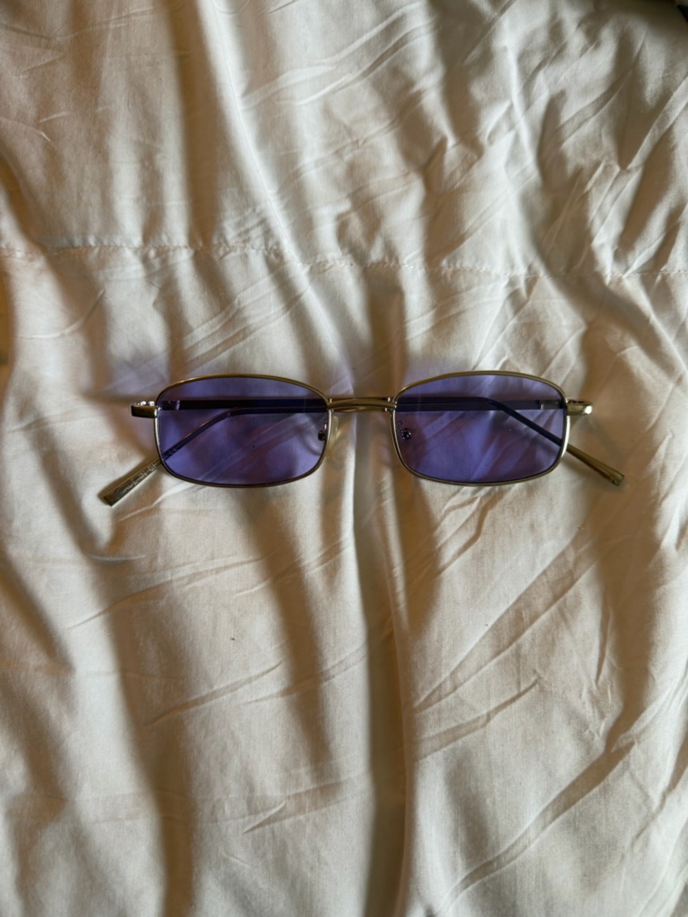 Y2K Silver Sunglasses with Purple Lenses